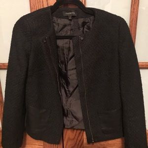 Black jacket with leather pocket detail!
